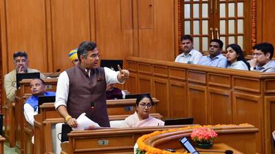 Minister Parvesh Verma speaks in the assembly. (ANI) Minister Parvesh Verma speaks in the assembly. (ANI)