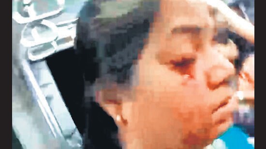 Woman hurt as stone hurled at moving local