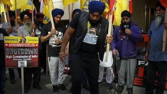 Inderjeet Gosal at a protest in front of the Indian Consulate in Toronto, Canada in 2024. (Supplied photo)