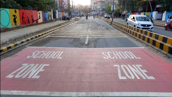 The safe zone seen near the government primary school in Kadipur on Friday. (HT)