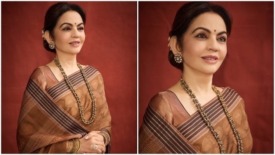Nita Ambani wore a saree adorned with sacred Ram inscriptions to Odisha. 