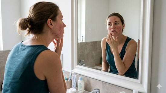 Avoid touching your face to prevent breakouts! (Google Gemini)