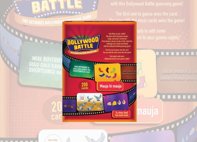 Bollywood Battle comes with 200 trivia cards, each with an iconic dialogue, earworm lyrics or visual clues. Bollywood Battle comes with 200 trivia cards, each with an iconic dialogue, earworm lyrics or visual clues.