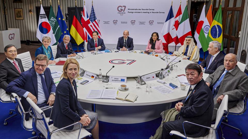 India, Brazil, Saudi Arabia, South Korea and Ukraine were the partner countries invited to the meeting at Abbaye des Vaux-de-Cernay by France, the current chair of the G7 (PTI) India, Brazil, Saudi Arabia, South Korea and Ukraine were the partner countries invited to the meeting at Abbaye des Vaux-de-Cernay by France, the current chair of the G7 (PTI)