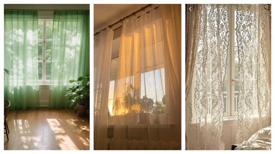 To make rooms light and airy, go for sheer curtains. (Picture credit: Pinterest) To make rooms light and airy, go for sheer curtains. (Picture credit: Pinterest)