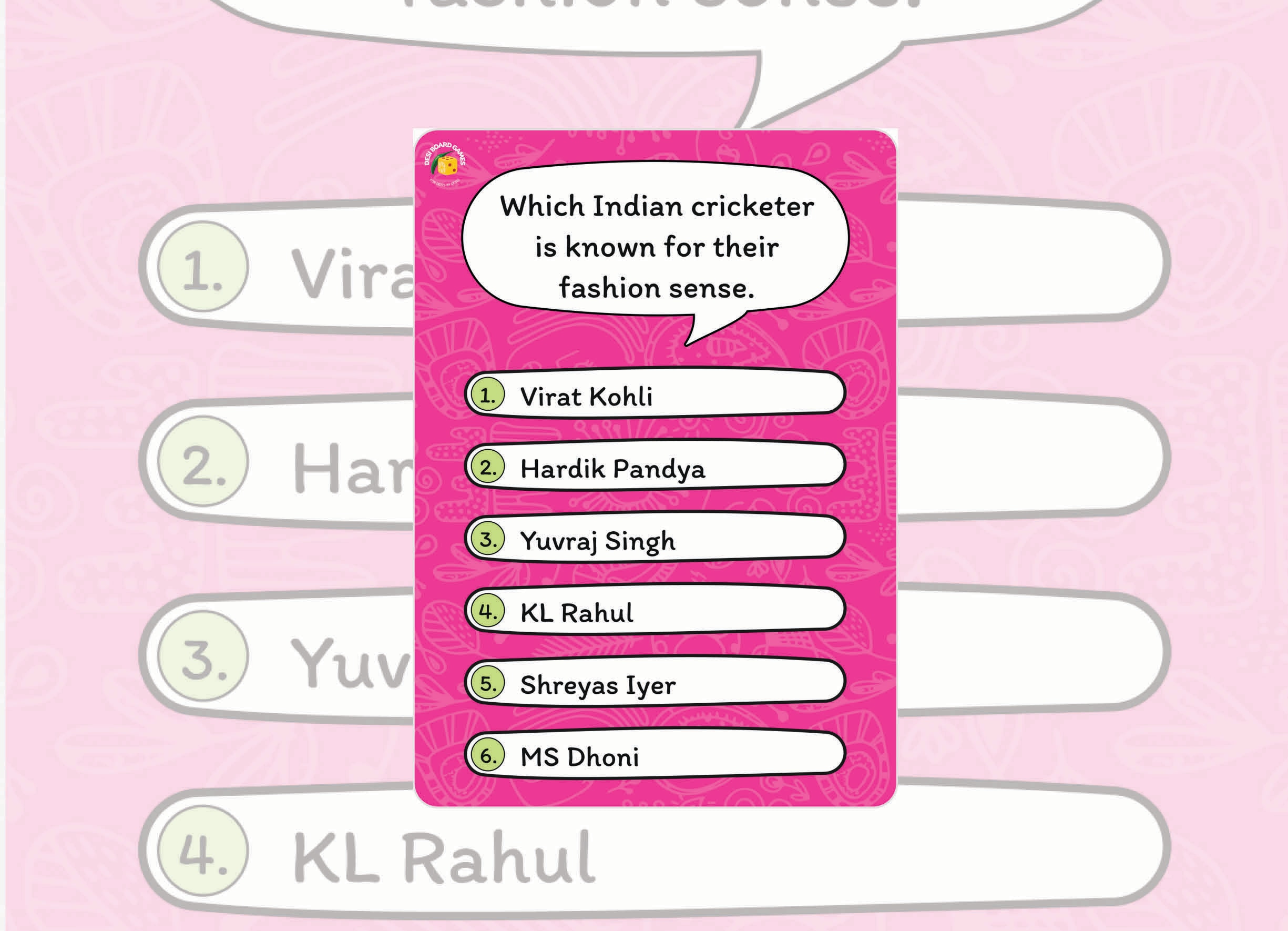 Desi Feud is the Indian version of Family Feud and has very desi questions. Desi Feud is the Indian version of Family Feud and has very desi questions.