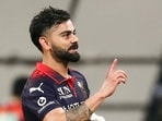Virat Kohli celebrates after winning the IPL 2026 match against Sunrisers Hyderabad.