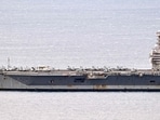 The world's largest aircraft carrier USS Gerald R. Ford, that has been part of Middle East war operations, arrives in the Croatian coastal city of Split for a scheduled port visit and maintenance stop on March 28, 2026. 