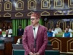 J&K chief minister Omar Abdullah during the budget session in Jammu on Friday. (ANI)
