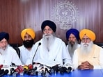 SGPC president Harjinder Singh Dhami addresses a press conference after budget session at Teja Singh Samundri Hall inside Golden Temple complex, in Amritsar on Saturday. (Sameer Sehgal/HT) SGPC president Harjinder Singh Dhami addresses a press conference after budget session at Teja Singh Samundri Hall inside Golden Temple complex, in Amritsar on Saturday. (Sameer Sehgal/HT)