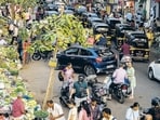 iMumbai, India - March 22, 2026: Hawkers line the busy roadside outside Vile Parle station, their colorful stalls and lively calls blending into the rhythm of the city’s daily rush in Mumbai, India, on Sunday, March 22, 2026. (Photo by Satish Bate/ Hindustan Times) (Hindustan Times)
