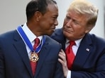 Donald Trump spoke on the Tiger Woods car crash after he landed in Miami.