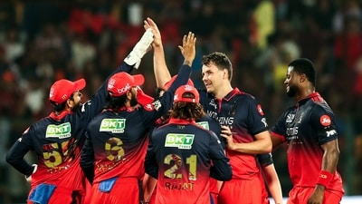 On debut, it was Jacob Duffy who put his hand up and said no Hazlewood, no problem. Four overs in a go from the Kiwi, taking 3 wickets, including both Abhishek Sharma and Travis Head – finishing with 3/22 in his spell. (ANI Photo) On debut, it was Jacob Duffy who put his hand up and said no Hazlewood, no problem. Four overs in a go from the Kiwi, taking 3 wickets, including both Abhishek Sharma and Travis Head – finishing with 3/22 in his spell. (ANI Photo)