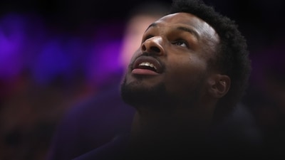 Bronny James #9 of the Los Angeles Lakers. (Getty Images via AFP) Bronny James #9 of the Los Angeles Lakers. (Getty Images via AFP)
