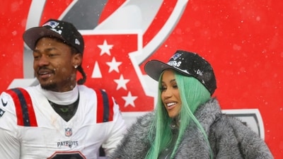 Artist Cardi B and Stefon Diggs #8 of the New England Patriots pictured. (Getty Images via AFP) Artist Cardi B and Stefon Diggs #8 of the New England Patriots pictured. (Getty Images via AFP)