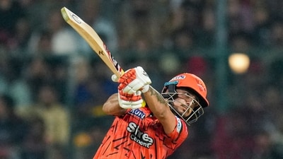 After SRH were down to 29/3, it was captain Ishan Kishan who took over responsibility to rebuild alongside Heinrich Klaasen. After taking time to get set, they exploded through the middle overs, as Kishan became the sixth IPL player to score fifty on captaincy debut. (PTI) After SRH were down to 29/3, it was captain Ishan Kishan who took over responsibility to rebuild alongside Heinrich Klaasen. After taking time to get set, they exploded through the middle overs, as Kishan became the sixth IPL player to score fifty on captaincy debut. (PTI)