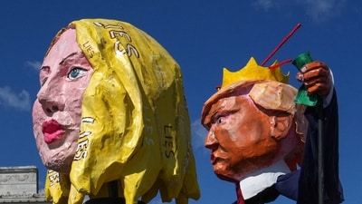 Demonstrators hold effigies as they attend a "No Kings" protest against U.S. President Donald Trump administration's policies, in Washington, D.C., U.S., March 28, 2026. REUTERS/Leah Millis (REUTERS)