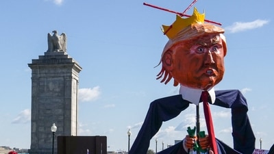 Demonstrators attend a "No Kings" protest against U.S. President Donald Trump administration's policies, in Washington, D.C., U.S., March 28, 2026. REUTERS/Leah Millis (REUTERS)