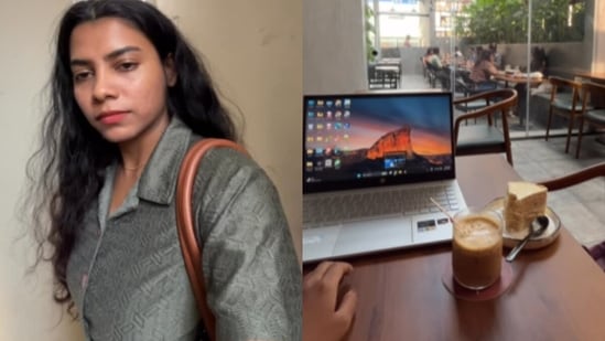 A Bengaluru woman ditched WFH and took a Rapido to an HSR cafe to focus better. (Instagram/divya_mosez)