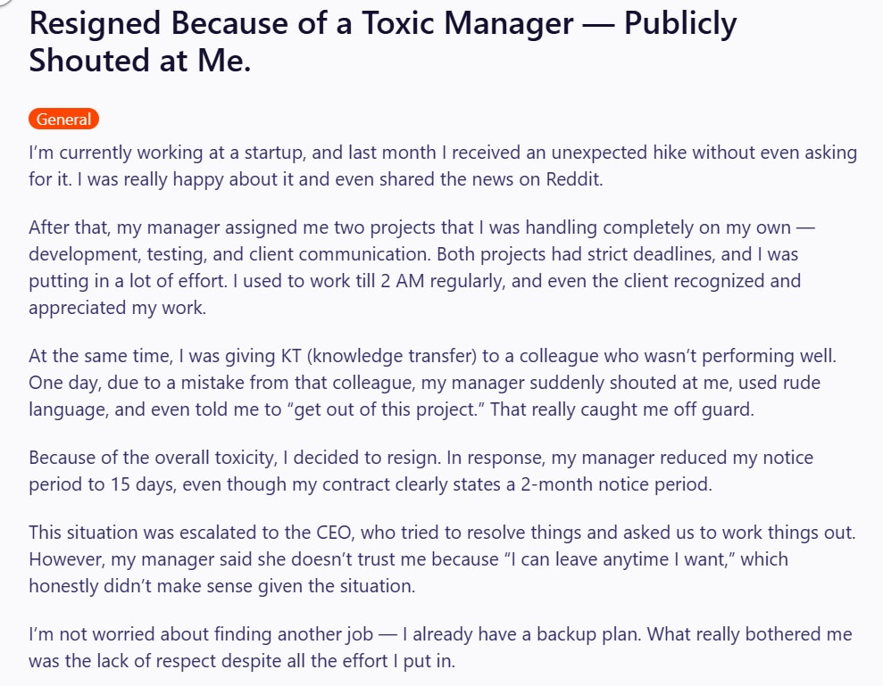 Screengrab of the Reddit post, (Reddit) Screengrab of the Reddit post, (Reddit)