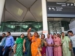 Following the inauguration of the Noida International Airport, residents of Jewar village toured the facility. Following the inauguration of the Noida International Airport, residents of Jewar village toured the facility.