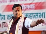 BJP national president Nitin Nabin addressing during Abhinandan Samaroh at Sahay Sadan in Patna. (Photo by Santosh Kumar/ Hindustan Times) 