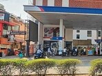 A petrol pump in the Civil Lines area of Prayagraj. (HT Photo)