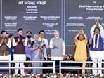 Prime Minister Narendra Modi inaugurates Phase 1 of the Noida International Airport in Jewar, in Greater Noida on Saturday. Uttar Pradesh Governor Anandiben Patel, Uttar Pradesh Chief Minister Yogi Adityanath, Union Minister of Civil Aviation Kinjarapu Rammohan Naidu, and others also present. Prime Minister Narendra Modi inaugurates Phase 1 of the Noida International Airport in Jewar, in Greater Noida on Saturday. Uttar Pradesh Governor Anandiben Patel, Uttar Pradesh Chief Minister Yogi Adityanath, Union Minister of Civil Aviation Kinjarapu Rammohan Naidu, and others also present.