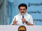 DMK President and Tamil Nadu Chief Minister MK Stalin speaks during the release of the party manifesto for the upcoming Assembly elections, at Anna Arivalayam party headquarters in Chennai 