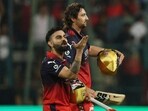 Royal Challengers Bengaluru's Virat Kohli celebrates after the match on Saturday.