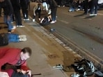 Police stopped a vehicle believed to have been involved shortly after the incident, which happened in Friar Gate at about 9.30 pm on Saturday.