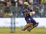 Kolkata Knight Riders' batsman Ajinkya Rahane plays a shot against Mumbai Indians during the Indian Premier League (IPL) 2026 cricket match Kolkata Knight Riders' batsman Ajinkya Rahane plays a shot against Mumbai Indians during the Indian Premier League (IPL) 2026 cricket match
