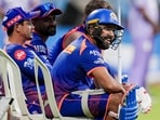 Rohit Sharma, Quinton de Kock and others during a practice session.