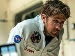 Ryan Gosling and Tom Hanks in stills from Project Hail Mary and Apollo 13. 