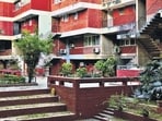 The colours of Tara became commonplace in the 1970s and 1980s with the red brick facade and the cemented floating stairs. (Pryaag Raj Prem)