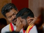 Actor and TVK chief Vijay wiped away Sabarinathan's tears after announcing his MLA ticket. 