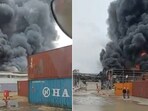 Israel's industrial zone in flames after Iran missile shrapnel impact in Neot Hovav