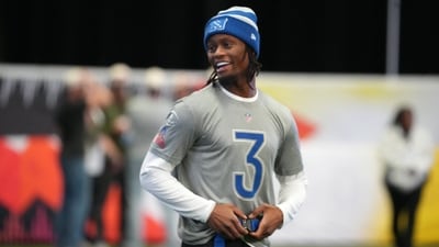 Dallas Cowboys receiver George Pickens during NFC practice at the NFL Flag Fieldhouse at Moscone Center South Building (IMAGN IMAGES via Reuters Connect)