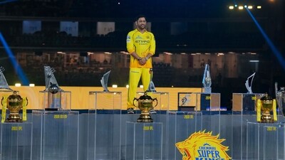 MS Dhoni during the Chennai Super Kings' ROAR 2026, pre-season fan event, at M. A. Chidambaram Stadium in Chennai, Sunday, March 22 (PTI) MS Dhoni during the Chennai Super Kings' ROAR 2026, pre-season fan event, at M. A. Chidambaram Stadium in Chennai, Sunday, March 22 (PTI)