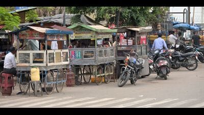 Roadside snack vendors with their carts in Prayagraj (For representation only) Roadside snack vendors with their carts in Prayagraj (For representation only)