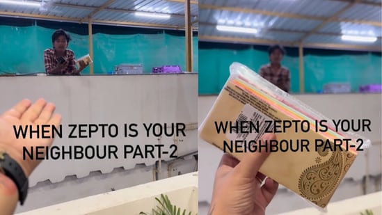 The video has drawn attention for its unusual, almost-instant delivery experience. (@kanvisharmaa13/Instagram)