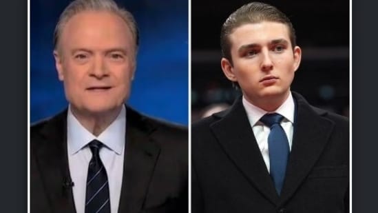 Barron Trump faced criticism for his lavish birthday celebration, with MS NOW anchor suggesting he should enlist in the military. (MS Now/YouTube/ AP)