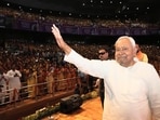 Nitish Kumar addresses his last Bihar yatra -- the Samriddhi Yatra -- in Patna.
