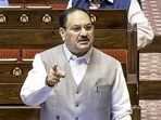 Union minister and the House leader, JP Nadda, criticised the Opposition’s walkout. (ANI)