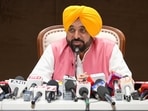 Punjab Chief Minister Bhagwant Singh Mann addresses a press conference in Chandigarh on March 28 on fuel, LPG and fertiliser availability ahead of the wheat harvest season. He said the state has adequate current stocks but requires an uninterrupted supply to support harvesting and grain movement.