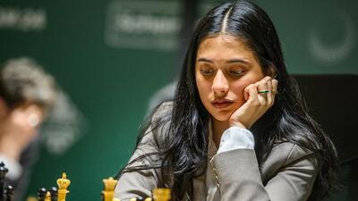 Divya Deshmukh missed a win against fellow Indian R Vaishali and had to settle for half a point. (Michal Walusza/FIDE) Divya Deshmukh missed a win against fellow Indian R Vaishali and had to settle for half a point. (Michal Walusza/FIDE)