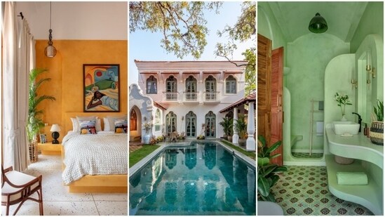 The villa boasts intricate Indo-Portuguese architecture, a tranquil outdoor space, and thoughtfully designed interiors.