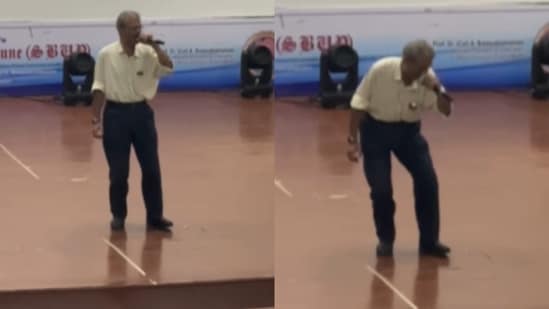 A Pune professor went viral after performing “Mehbooba Mehbooba” on stage. (Instagram/nupurmaheshwari7)
