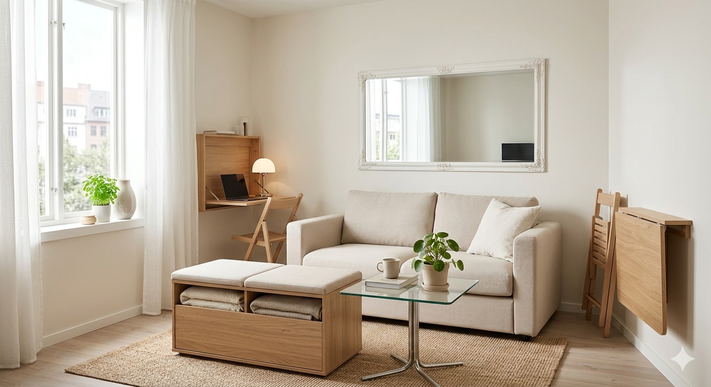 Neutral shades make the space appear bigger. (Picture credit: Gemini)