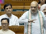 Union Home Minister Amit Shah speaks in Lok Sabha during the budget session of Parliament, in New Delhi on Monday. 